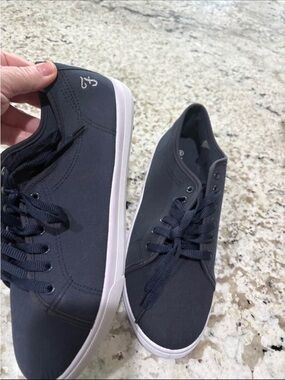 Women’s  Navy Canvas Lace-Up Sneakers - New UK- 9, US- 11